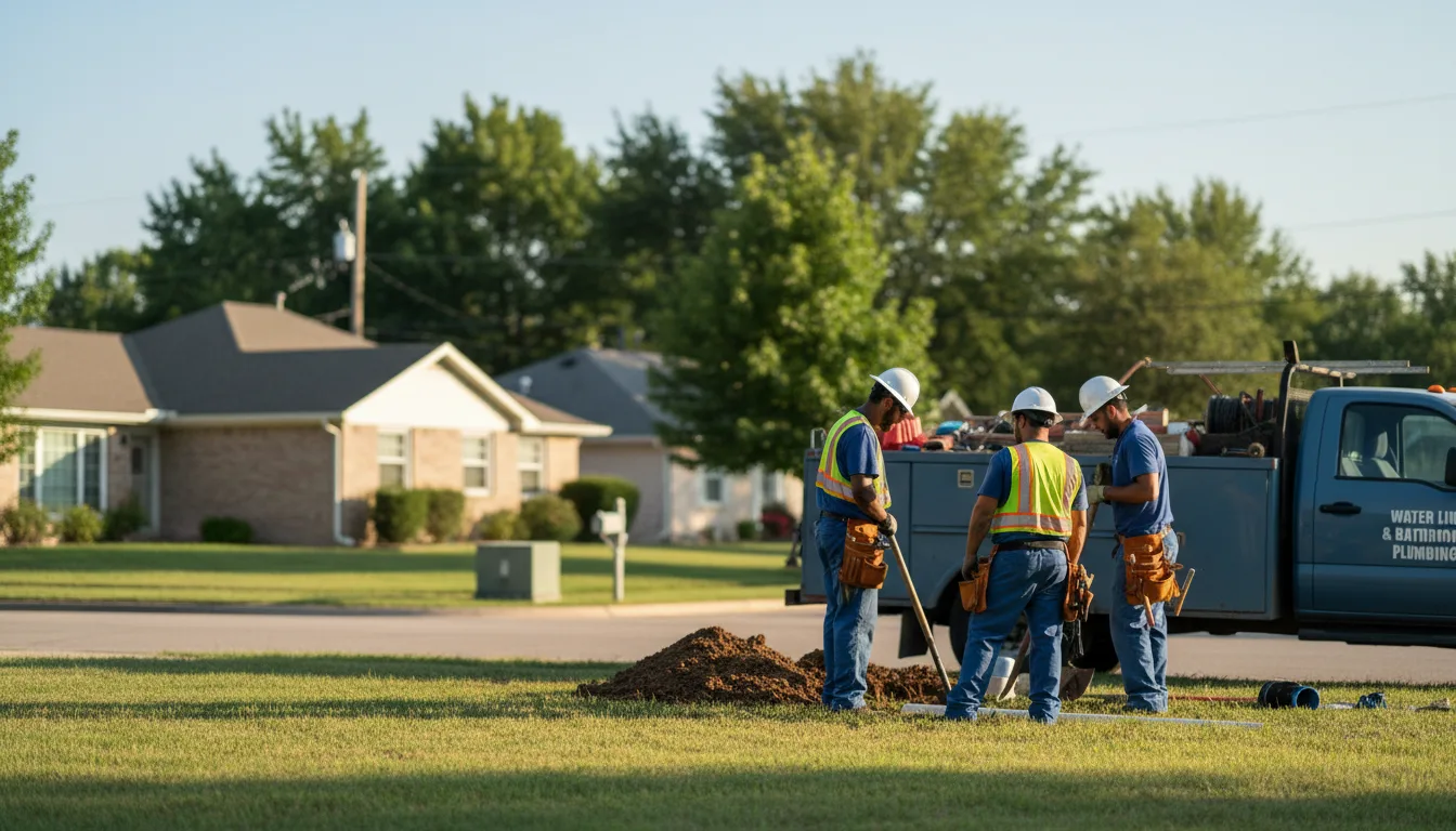 Residential water line and bathroom plumbing service in Glouster, OH
